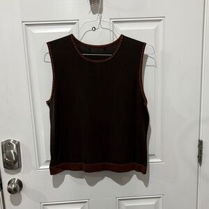 Source Unknown Dark Brown Tank Top